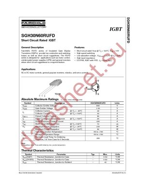 SGH30N60RUFDTU datasheet  